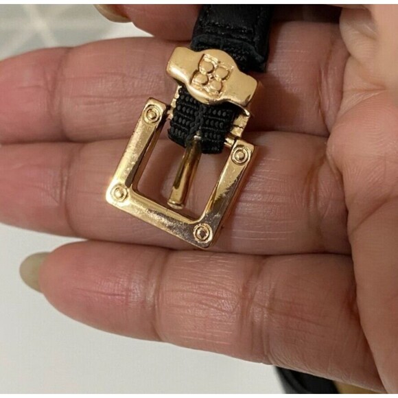 BCBG MAXAZRIA Black Leather Gold Stud Strappy Heels Stilettos Forrester 10B - Picture 9 of 11